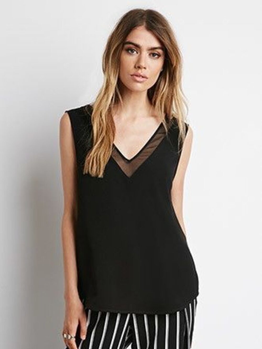 Black sheer panel tank Size Small